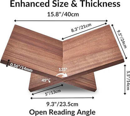 Honygebia Solid Wood Book Stands - Cross Frame Sapele Wooden Book Holder, Open Bookstand for Display and Reading, Suitable for Art, Bible, Cookbook, Easel, Magazine, Textbooks - color: Sapele