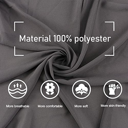 Yeieeo Chiffon Head Wraps for Women - Solid Color Fashion Bubble Chiffon Scarf Hijab - color: Dark Grey