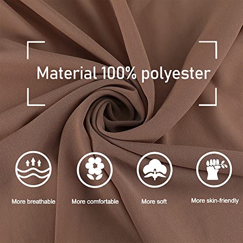 Yeieeo Chiffon Head Wraps for Women - Solid Color Fashion Bubble Chiffon Scarf Hijab - color: Khaki