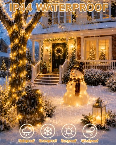2 Pack 200 LED Battery Operated String Lights, 8 Modes Twinkle Fairy Lights - color: Warm White, size: 2PK(100LED)