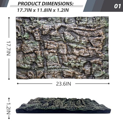 23.6x17.7in Rock Terrarium Background,3D Reptile Tank Background Board,Amphibian Stereo Backdrop Wall,Lizard Snake Gecko Spider Turtle Fish pet silo Background Decorative Panel(Paleyellow) - color: Paleyellow-23.6"* 11.8"（1pcs）