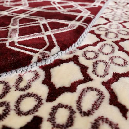 Velvet Muslim Prayer Rug Set with 99 Beads - Brown - color: Brown