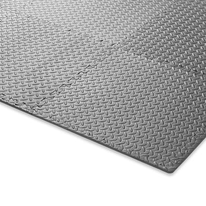 Philosophy Gym Pack of 30 Exercise Flooring Mats - 24 x 24 Inch Foam Rubber Interlocking Puzzle Floor Tiles - Gray - color: 120 Sq Ft, 1/2" Thick - Gray