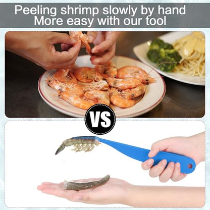 Gisafai 6 Pcs Shrimp Peeler Plastic Deveiner Cleaner Tool for Kitchen Shrimp Deveining Peel Tool, 10.2 Inch(Blue) - color: Blue