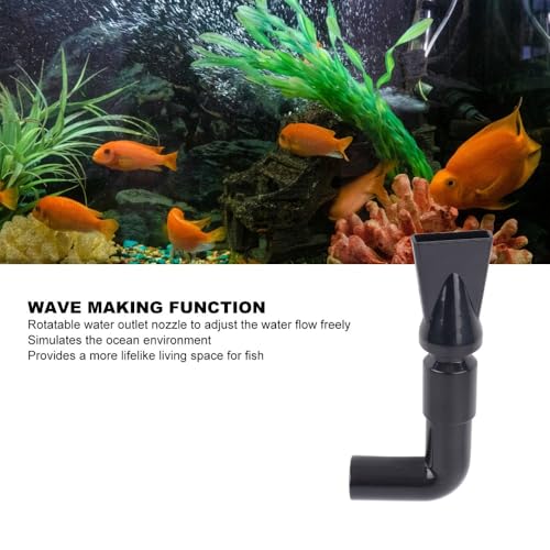 Black Plastic Aquarium Water Outlet Rotatable Elbow Pipe Fitting Fish Tank Nozzle Duckbill Sprinkler Aquarium Canister Filter(M) - size: M