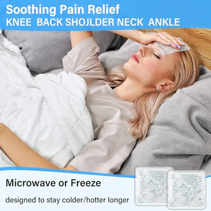 TrelaCo 30 Pack Clear Small Ice Packs for Injuries Reusable Mini Boo Boo Gel Bead Ice Pack Soft Cold Packs Cold Hot Compress for Pain Relief Wisdom Teeth Breastfeeding, Tired Eyes Face Neck - color: Clear