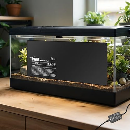 iPower 8 by 18 Inch 24W Reptile Heating Pad with Adjustable Thermostat, Under Tank Warmer Terrarium Heat Mat for Turtles/Snakes/Lizards/Frogs, 2 Pack - size: 8" x 18", style: 2 Pack Heat Pad - New