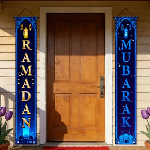 Nuxovilar Ramadan Porch Sign Entrance Banner Set 12x71in Polyester - color: hd13422