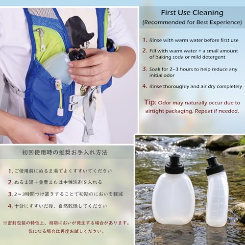 TRIWONDER Running Water Bottle Handheld Plastic Flask Hydration Vest Packs Waist Belt Replacement for Runners Marathon Cycling Hiking - color: 01 Water Bottles - 280ml/9.5oz - 2 Packs
