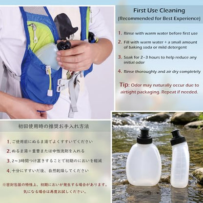 TRIWONDER Running Water Bottle Handheld Plastic Flask Hydration Vest Packs Waist Belt Replacement for Runners Marathon Cycling Hiking - color: 01 Water Bottles - 280ml/9.5oz - 2 Packs