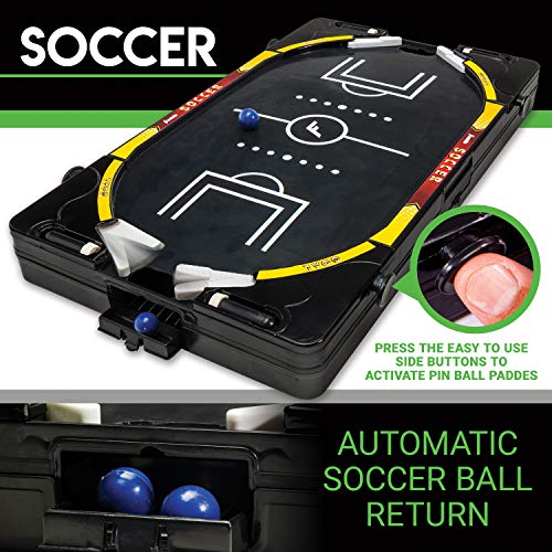 Franklin Sports Table Top Game Set - 5-in-1 Sports Center Indoor Game-Tabletop Soccer, Basketball, Hockey, Bowling+Pool