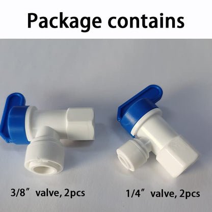 Malida Tank Ball Valve 1/4" FPT by 1/4",3/8" OD Tubing quick connector for RO Water Reverse Osmosis Filter system set of 4