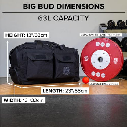 Heavy Duty 1000D Nylon Duffel Gym Bag (Black - Big Bud) - color: Black, style: Duffel Bag (Big Bud)