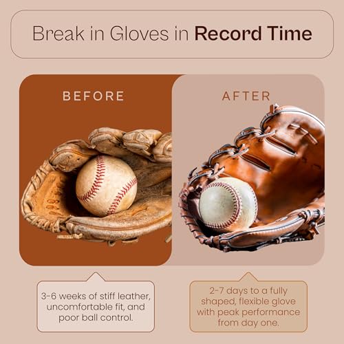Glove Conditioner, Liquid, 8 Oz – Break in Faster, Keep Leather Maintained – Glove Conditioner for Mitts, Softball, & Baseball Gear Made in USA - size: Break-in Kit