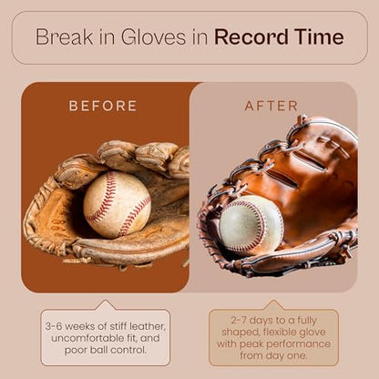 Glove Conditioner, Liquid, 8 Oz – Break in Faster, Keep Leather Maintained – Glove Conditioner for Mitts, Softball, & Baseball Gear Made in USA - size: Break-in Kit