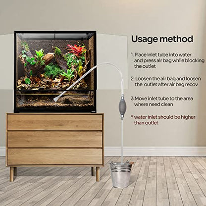 REPTI ZOO Large Reptile Paludarium Tank, Vertical Reptile Terrarium Wide & Tall Amphibian Tank with Top Screen Ventilation (36" W X 18" D X 36" H (Paludarium)) - size: 36"W X 18"D X 36"H (Paludarium)