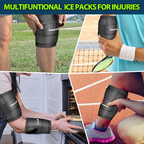 Ice Packs for Injuries Reusable, Knee Gel Ice Pack Wrap Pain Relief for Knee Replacement Surgery, Swelling, Meniscus Tear, ACL, Sports Injuries, Bruises and Arthritis, Elbow Ice Pack Black - color: Knee Ice Wrap-black