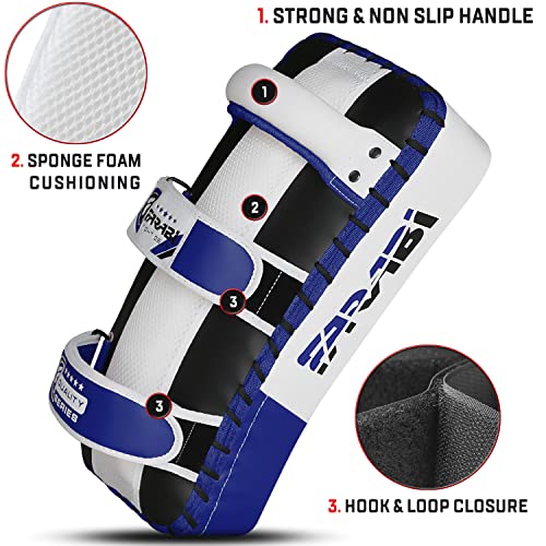 Farabi Thai Pad Training Kick Pad Curved Coaching Pad Kicking Mix Martial Arts x 1 Single Unit - color: Blue