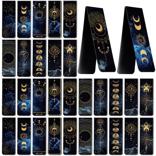 Sinmoe 30 Pieces Magnetic Bookmarks Space Moon Galaxy Magnetic Bookmark Page Clip for Kids Teens Book Students Teachers Lovers Reading Gifts, School Office Accessories, Party Favors, 10 Styles