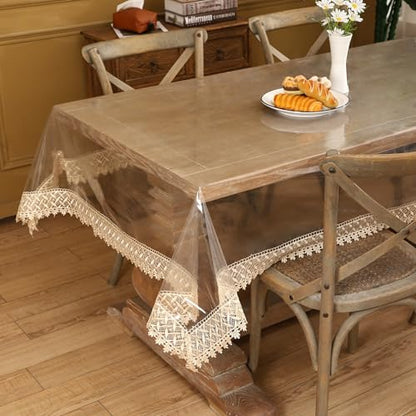 Walrus Clear Vinyl Tablecloth Protector Waterproof/Oil-Proof Plastic Square Transparent Sheet Table Cover (54X54 Inch) - size: 54" x 54" (Square)