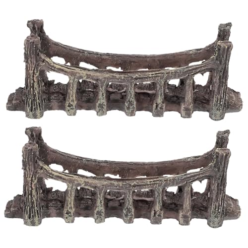 VICASKY 2pcs Bridge Decor for Fish Tank Simulated Aquarium Ornament Lightweight and Compact for Aquatic Landscaping and Tabletop Decoration