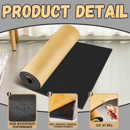 Pangda 1 Piece 36 x 79 x 1/2 Inch Extra Large Marine Foam Roll Closed Cell Rubber with Adhesive Insulation Sheets Lightweight Single Sided Tape Water Weather Resistant for Craft - size: 36 x 79 x 1/2 Inch