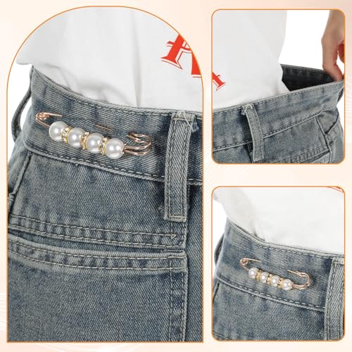 24 Pieces Brooches and Pins for Women Pearl Safety Pins Pant Waist Tightener for Clothes Sweater Shawl Collar Dress Cardigan Shirt Jeans Accessories for Women Girls, Elegant Decorative Pin