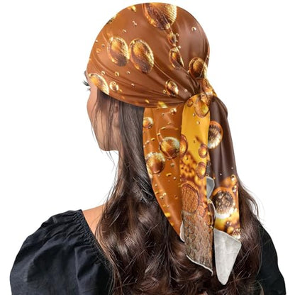 Head Scarf for Women,35" Large Square Hair Scarves Bandana Fashion Neck Scarf - color: Color 7