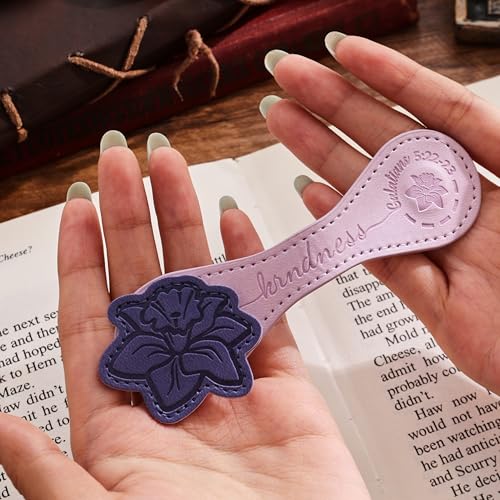 3 PCS Fruit of Spirit Magnetic Leather Bookmarks, Floral Patterns (Patience Kindness Goodness) of Galatians, Bible-Inspired Page Markers, Double-Sided, Gift for Book Lovers, Students, Book Accessories - style: Patience Kindness Goodness