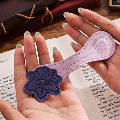 3 PCS Fruit of Spirit Magnetic Leather Bookmarks, Floral Patterns (Patience Kindness Goodness) of Galatians, Bible-Inspired Page Markers, Double-Sided, Gift for Book Lovers, Students, Book Accessories - style: Patience Kindness Goodness