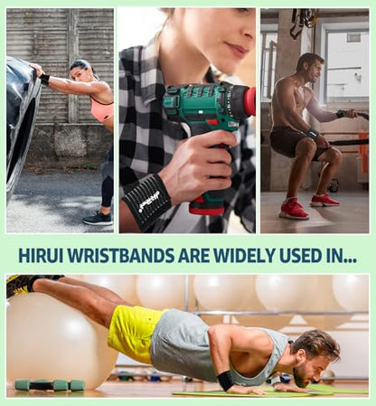 HiRui 2-Pack High-Elastic Wrist Support Straps Wrist Compression Bandage - Wrist Wraps Wristbands for Carpal Tunnel Arthritis Tendonitis Weightlifting Tennis Basketball - Breathable Soft (Black) - color: Black