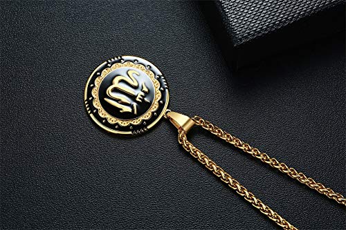MEALGUET Allah Medallion Necklace, Stainless Steel Islamic Jewelry,Arabic Jewelry,Allah Name of God Round Pendant Necklace for Women and Men with Agate Beaded Chain, Muslim Gift Jewelry, Gift - style: Gold-stainless steel chain necklace
