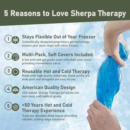 4PK Flexible Hot and Cold Gel Packs for Injuries Reusable - Gel Ice Pack Cold Compress for Knee, Back, Neck, Wrist, Hand, Elbow, Ankle Pain Relief - 9.5" x 4.5" - style: HotandCold