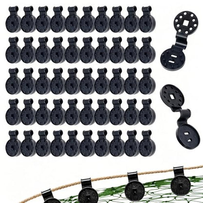 50PCS Shade Cloth Clips, Heavy Duty Lock Grip Sun Shade Net Clamps, Durable Plastic Awning Clips, Round Black Clips for Outdoor Gardening Windproof Awning Clamp & Sun Shade Net