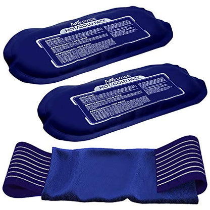 Reusable Hot and Cold Ice Packs for Injuries (3-Piece Set), Joint Pain | Gel Ice Packs - Muscle Soreness and Body Inflammation Support - Adjustable & Flexible for Knees, Back, Shoulders, Arms & Legs