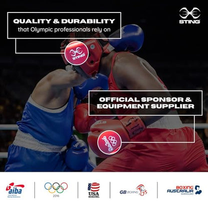 STING Armalite Boxing Gloves, Durable Boxing Equipment for Boxing Training, Balanced Weight Distribution - color: Black/Red, size: 16 Oz