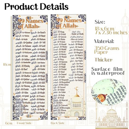 60 Sets Islamic Learning Gifts Bulk, Islamic Party Favors, 99 Names of Allah Bookmarks with Silicone Bracelets, Arabic English Muslim Gifts,Classroom Rewards, Muslim Educational Party Favors - style: Colorful-60