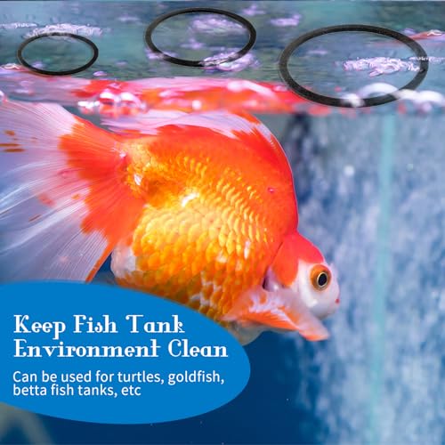 10PCS Fish Feeding Ring Set, Aquarium Floating Plant Barrier, Multi-Size Betta Feeding Rings for Fish Tank, Black Floating Food Feed-ing Rings