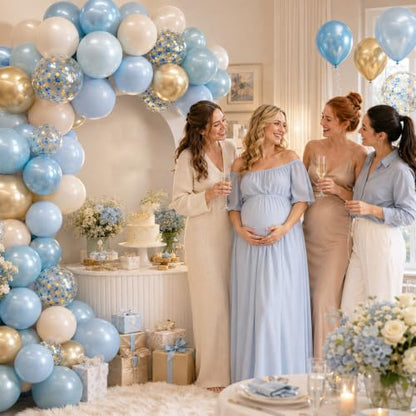 Paready Blue Gold Balloons, 60 Pcs Party Balloons for Boys Graduation - color: Blue Gold