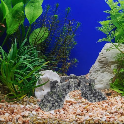 HANABASS Resin Arch Bridge Fish Tank Decoration Miniature Aquarium Bridge Ornament for Aquascaping Fish Tank Landscaping Turtle Basking Platform