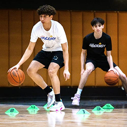 GoSports Modern Sports Cones - 12 Pack with Numbered Cones - Great for Soccer, Basketball, Football and More