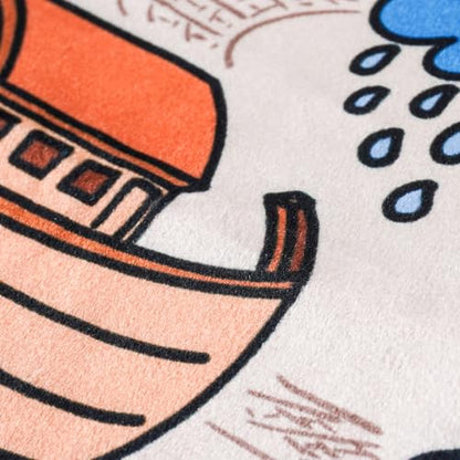 Children's Islamic Prayer Mat – Hajj Journey Theme, Soft German Velvet Material, Eco-Friendly & Safe, Educational Prophets Design, Perfect for Kids Learning Islam (Plain) - color: Plain