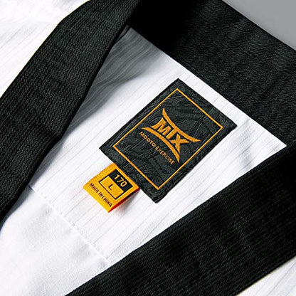 MOOTO Korea Taekwondo MTX S2 Uniform Black V-Neck Dobok MMA Martial arts Karate Basic Training WT Logo (170(Height: 170~179cm)(5.58~5.87ft))