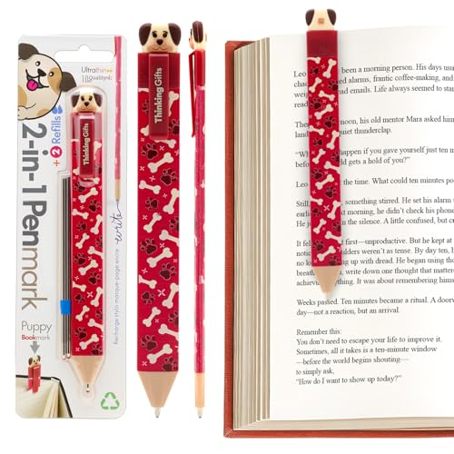 Thinking Gifts Flat Writable Pen & Page Marker Bookmark - Puppy Dog - color: Puppy