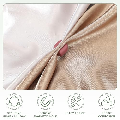 Hijab Magnetic Pins, Strong Hijab Pins Square Magnetic Buttons Pinless Headscarf Clips - Fitting for (Clothing - Dress - Scarf - Women) 12 Pack & 0.4 in & Black - color: Black