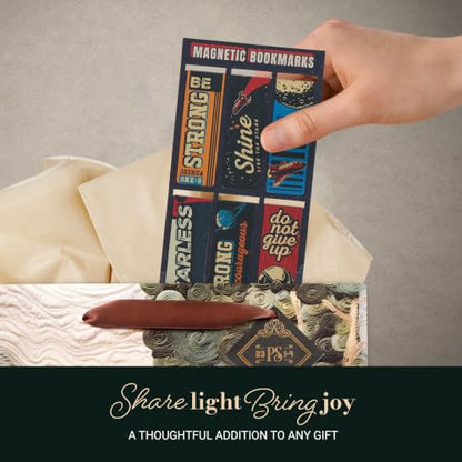 Christian Art Gifts Magnetic Scripture Bookmark Set for Boys & Girls: Strong & Courageous Bible Verse, Multicolor Outer Space Travel Theme, Books, Bibles, Notes, Refrigerators, 6 Piece Set 2.3" x 0.8" - color: Be Strong Outer Space