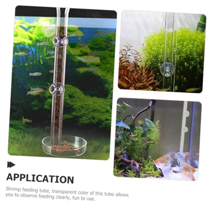 TOYANDONA Acrylic Fish Feeding Tube 2cm Diameter 50cm Length Aquarium Shrimp Feeder Tray Fish Tank Accessories Feeding Supplies