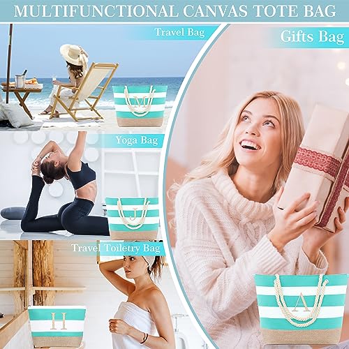 YOOLIFE Beach Bags for Women - Travel Canvas Beach Tote, Pool Waterproof Bag, Travel Essentials, Gifts for Women Birthday - color: Blue, style: A