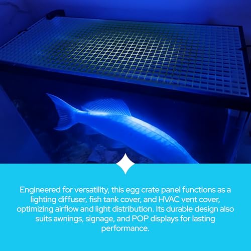 White Egg Crate Fluorescent Light Covers - Custom Size Polystyrene Drop Ceiling Grid Diffuser & HVAC Air Vent Grille - 1/2"x1/2"x3/8" Cell Eggcrate Panels, 5-Pack - Manufactured in USA - color: White - Custom Size