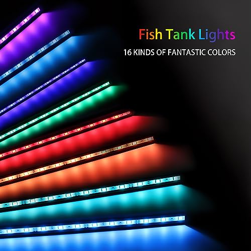 9.05 inch Submersible Aquarium Light, Fish Tank Light with Air Bubble Hole, RGB Color Changing Brightness Adjustable IP68 Waterproof Remote Control LED Light for Aquarium Fish Tank - size: 9.05 inch Air Bubble Hole